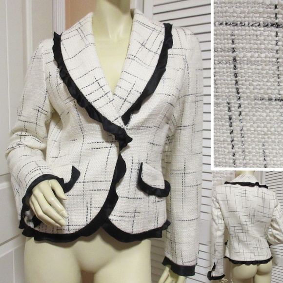 Y2K 80s 90s Kenneth Cole Womens Blazer Jacket Coat White Preppy Academia Mobwife - Picture 1 of 8